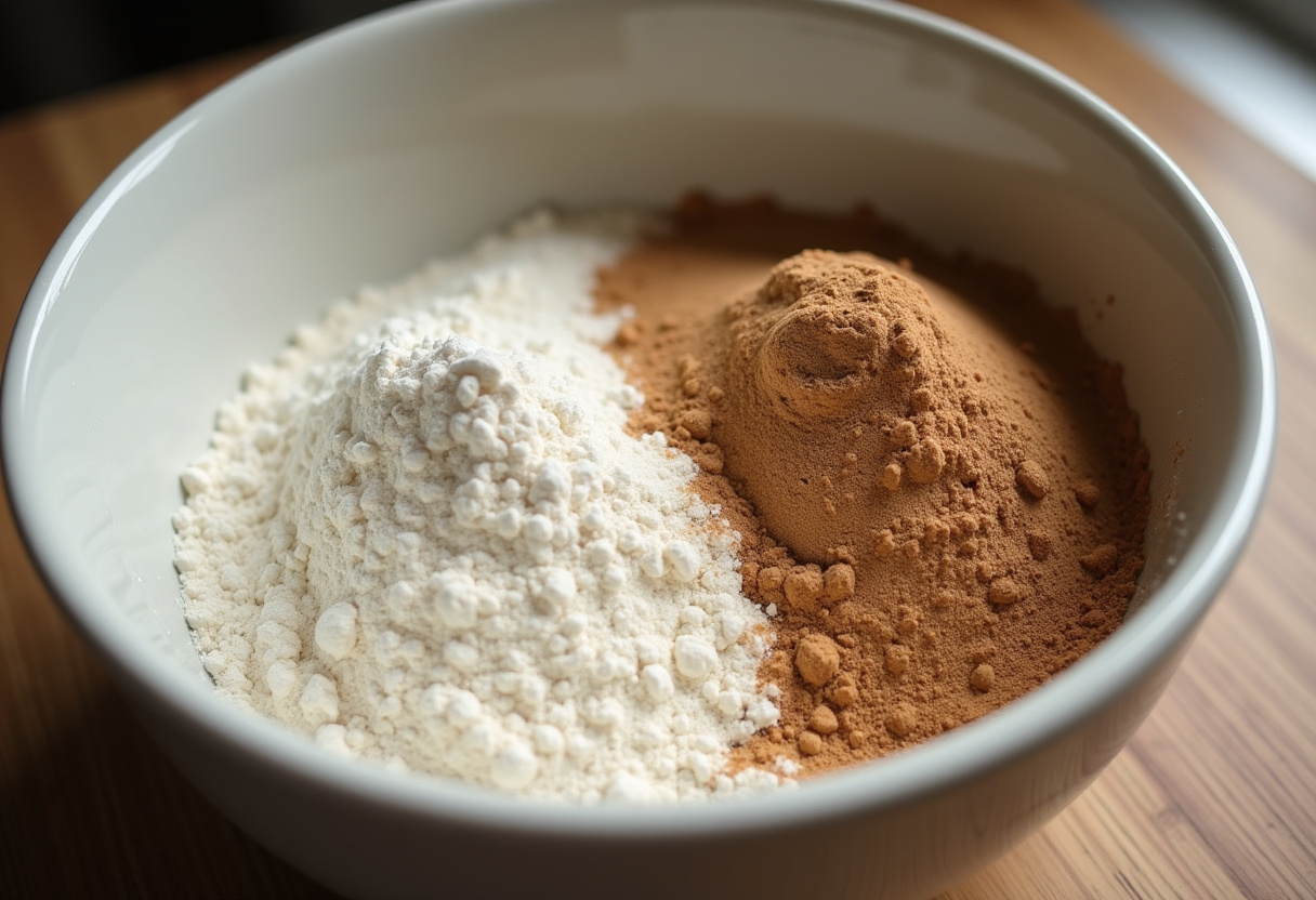 Ingredients for Raspberry Cinnamon Rolls dough on a kitchen counter.