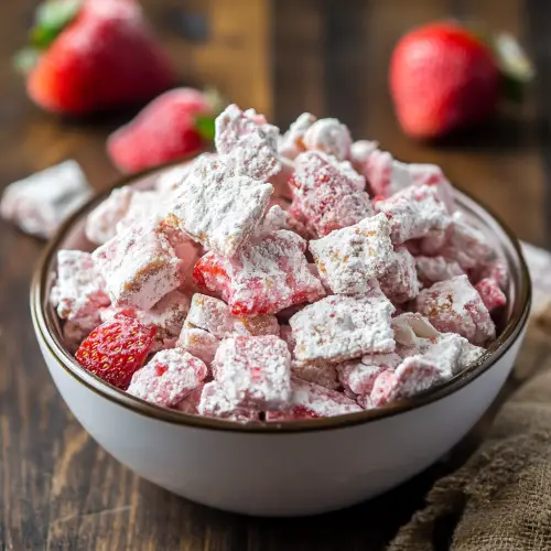 Fluffy Strawberry Shortcake Puppy Chow