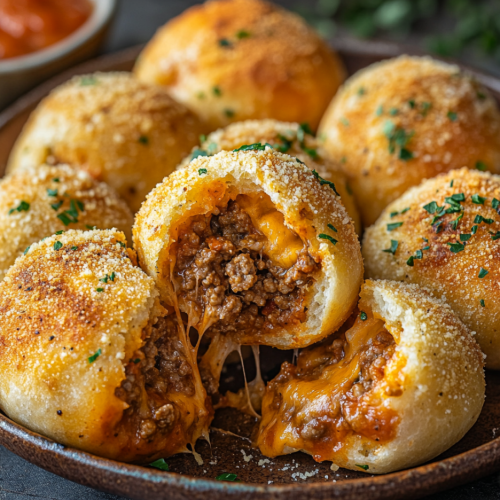 Garlic Parmesan Cheeseburger Bombs