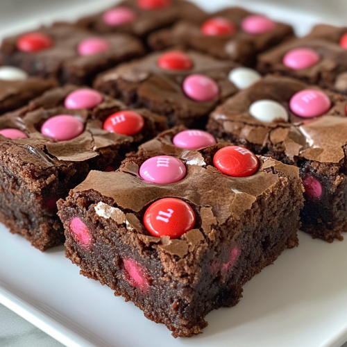 EASY Valentine’s M&M’s Brownies – Browned Butter Blondie