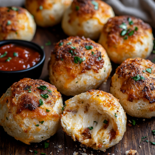 Baked Stuffed Cheese Bombs