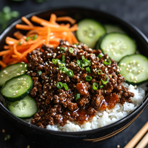 Simple Korean Ground Beef Bowl Recipe