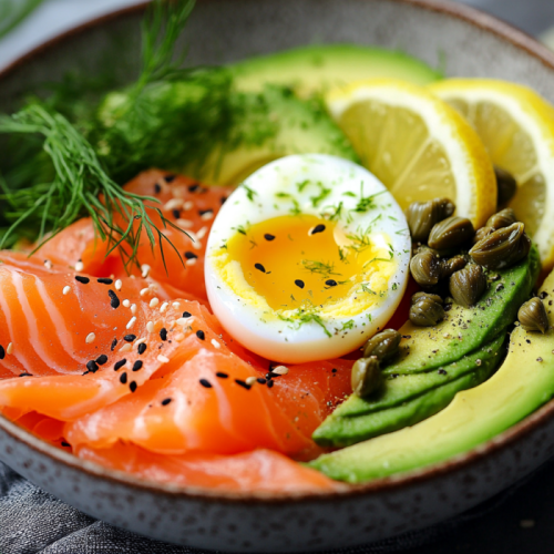 Low-Carb Keto Breakfast: Avocado & Smoked Salmon Bowl