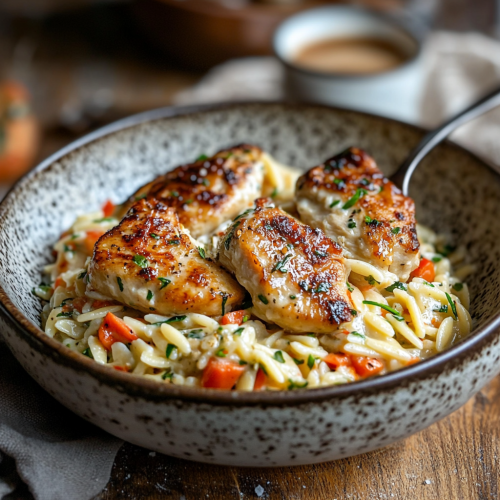 Boursin Orzo with Chicken: Creamy and Comforting Delight