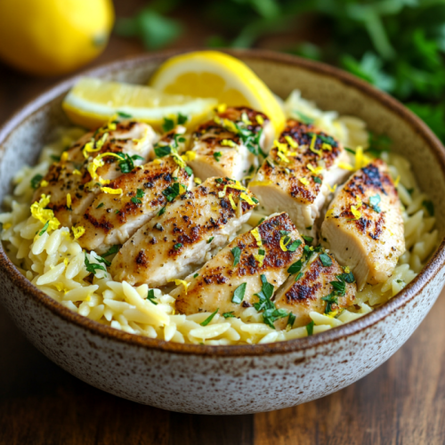 Creamy Lemon Chicken Orzo: A Wholesome and Zesty Delight