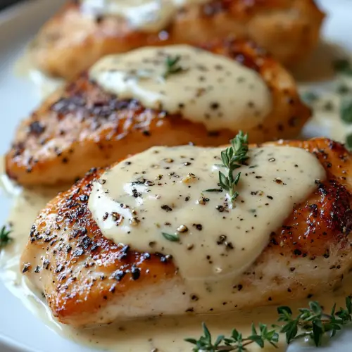 Chicken with Boursin Sauce with Garlic and Fine Herbs