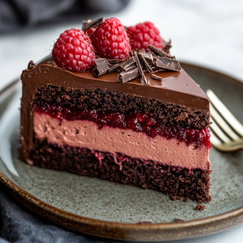 Heavenly Raspberry Chocolate Mousse Cake