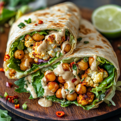 Chili Lime Chickpea Cauliflower Wrap
