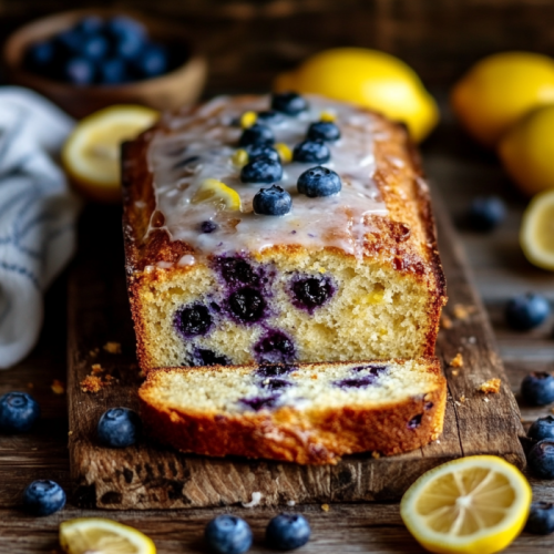 Moist Sourdough Discard Blueberry and Lemon Bread