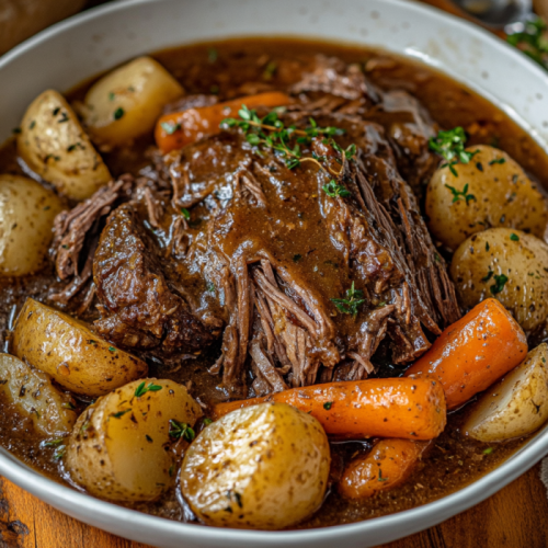 The Best Crockpot Pot Roast with Gravy