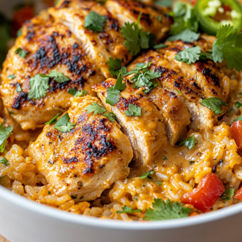 Simple One-Pot Queso Chicken and Rice Recipe