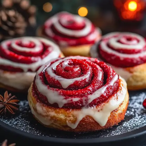 Heavenly Red Velvet Cinnamon Rolls