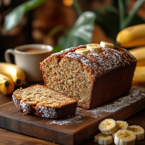 This moist and flavorful banana bread, prepared with only two bananas, is the perfect treat for breakfast, snack, or dessert.