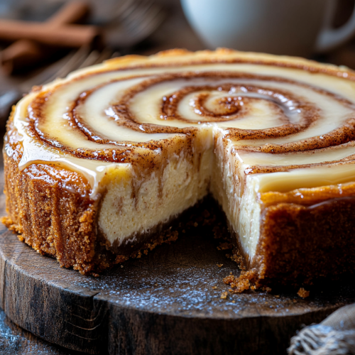 Cinnamon Roll Honeybun Cheesecake