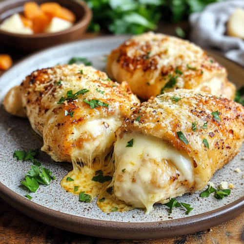 Cheesy Garlic Bread Stuffed Chicken