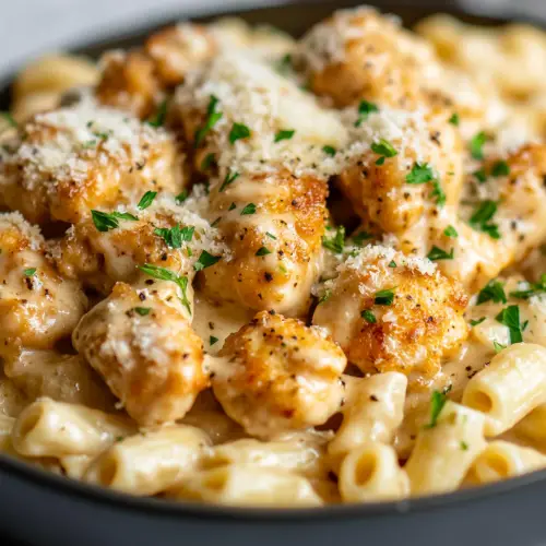 Creamy Garlic Chicken & Parmesan Pasta Delight