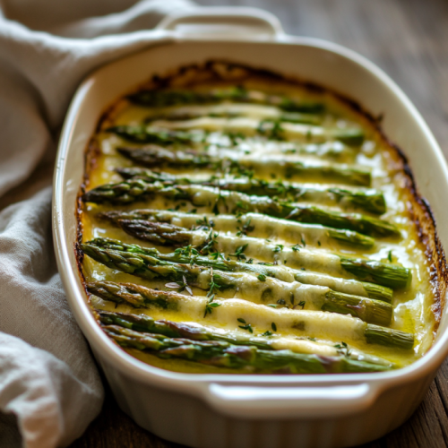 Irresistibly Cheesy Asparagus Bake