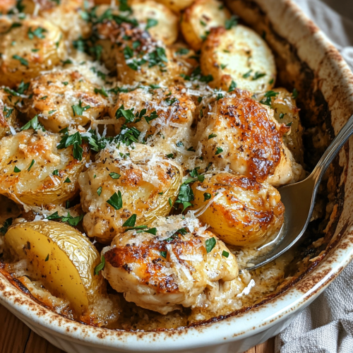 Garlic Parmesan Chicken and Potatoes Recipe