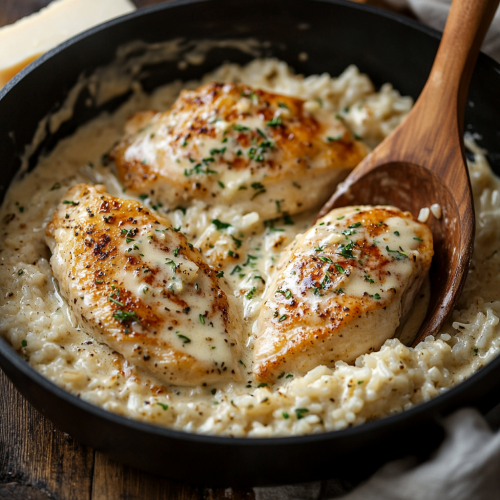 One-Pan Creamy Parmesan Chicken and Rice: A Comforting and Satisfying Meal