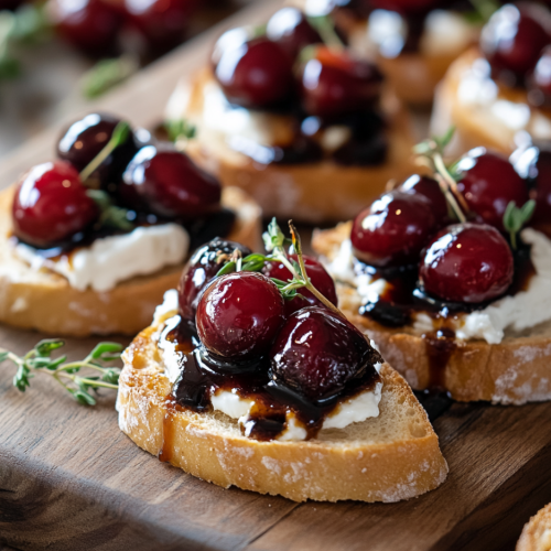 Cherry Goat Cheese Crostini Recipe