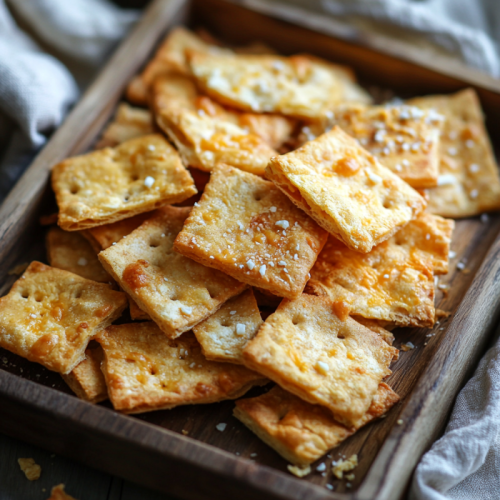 Crunchy Sourdough Discard Cheese Crackers