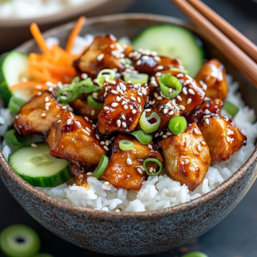 Sticky Chicken Rice Bowls Recipe