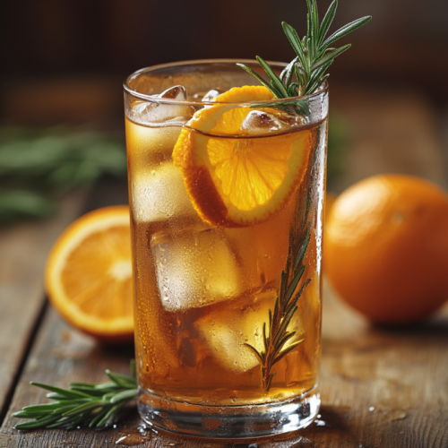 Homemade Orange Rosemary Iced Tea