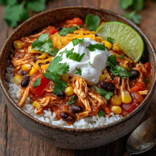 Slow Cooker Chicken Burrito Bowl