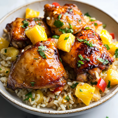 One-Pot Hawaiian Chicken with Coconut Rice