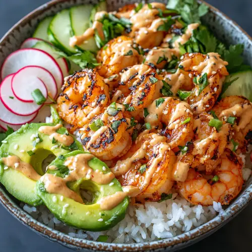Delicious Shrimp Rice Bowls with Spicy Mayo