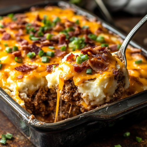 Cheesy Loaded Meatloaf Casserole