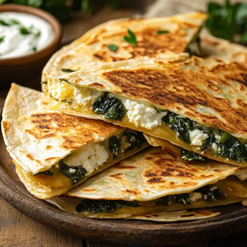 Spinach and Feta Quesadillas